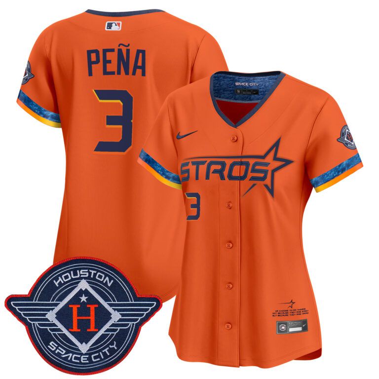 Women Houston Astros #3 Pena  orange 2025 City Connect Vapor Limited Stitched Jersey